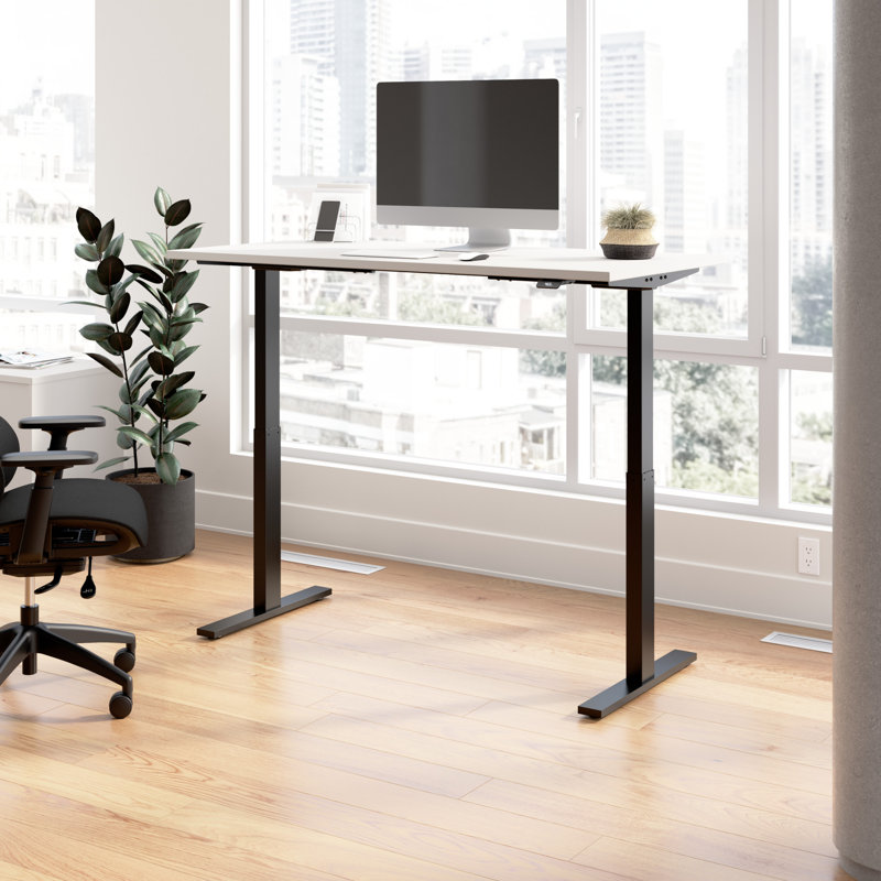 Bureau debout à hauteur ajustable Move 60 Series, H 47,68 po x l 59,45 po x P 29,37 po, Blanc / noir
