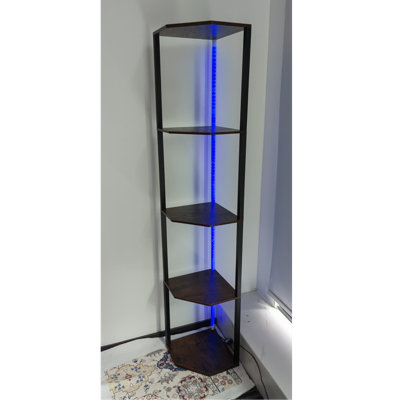 64" Fancy Led Dimmable  Corner Display Floor Lamp With Shelves
