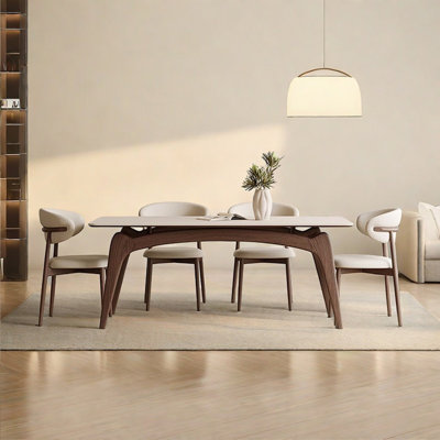 Nordic cream style rectangular rock table