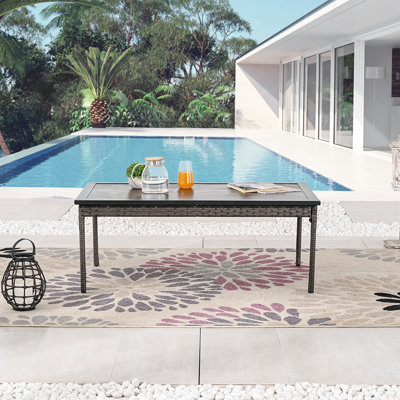 Aalaysia Rectangular Wicker Outdoor Coffee Table , 42.5'' in. W 24.8'' in. D