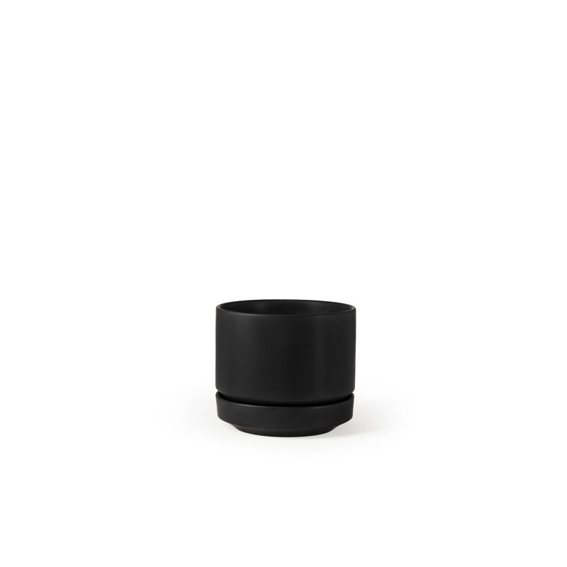Pot à fleurs en céramique Byer, Noir, H 4,25 po x l 5 po x P 5 po