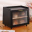 Grande boîte à pain double couche, bac de rangement de pain de comptoir moderne avec dessus de clôture, panneau de porte en acrylique transparent, récipient à pain de coin en bambou Farmhouse pour pain, fruits et pâtisseries
