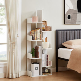 Melgarejo Wooden Tree Bookcase Floor Standing Storage Rack Display Shelf for Living Room Home Office