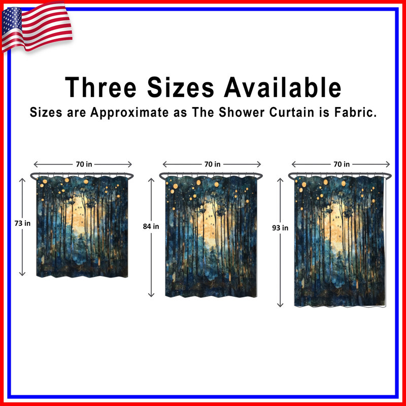 Abstract Forest Moonlight Shower Curtains Extra Long, 70in W x 72in H