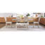 Ensemble de 6 tables de salle à manger en bois 6 pièces avec banc long et 4 chaises, style moderne-1034474249