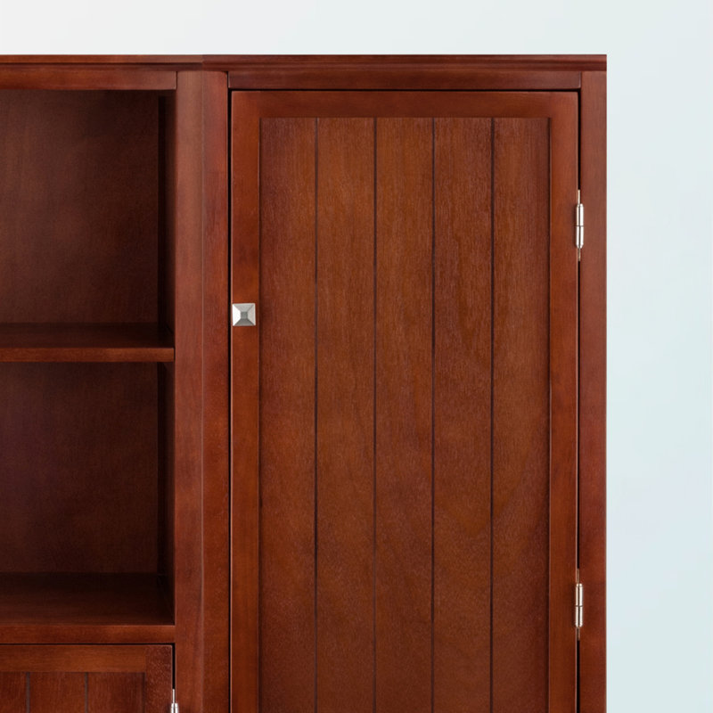Ensemble de rangement modulaire 3 pièces Dominguez au fini noyer, H 47,19 po x l 51,87 po x P 15,64 po Dominguez