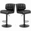 Ensemble de 2 tabourets de bar avec siège réglable, coussin rembourré épais et repose-pieds en métal