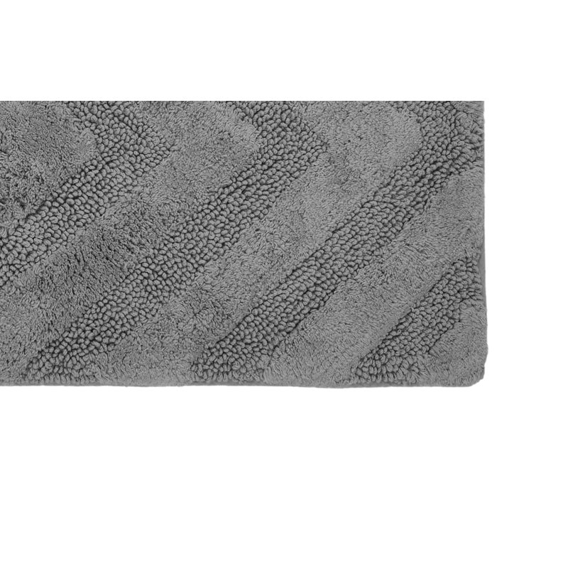 Gray Chevron Pattern Cotton Anti-Skid Bathroom Rug 17" x 24"