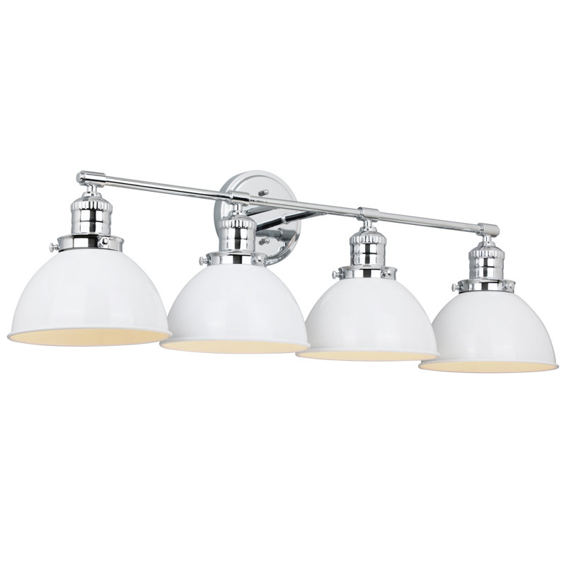 Éclairage pour meuble-lavabo Aislyn, Blanc, Chrome poli