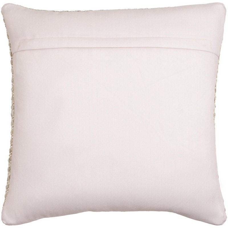 Beige Geometric Recycled PET Yarn Square Throw Pillow
