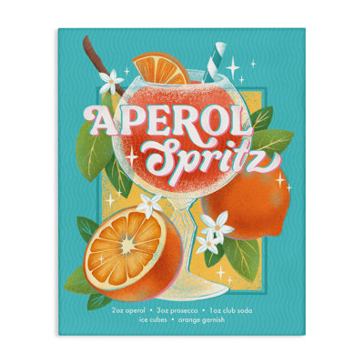 Toile rafraîchissante rétro Aperol & Recipe, conception de Courtney Morgenstern