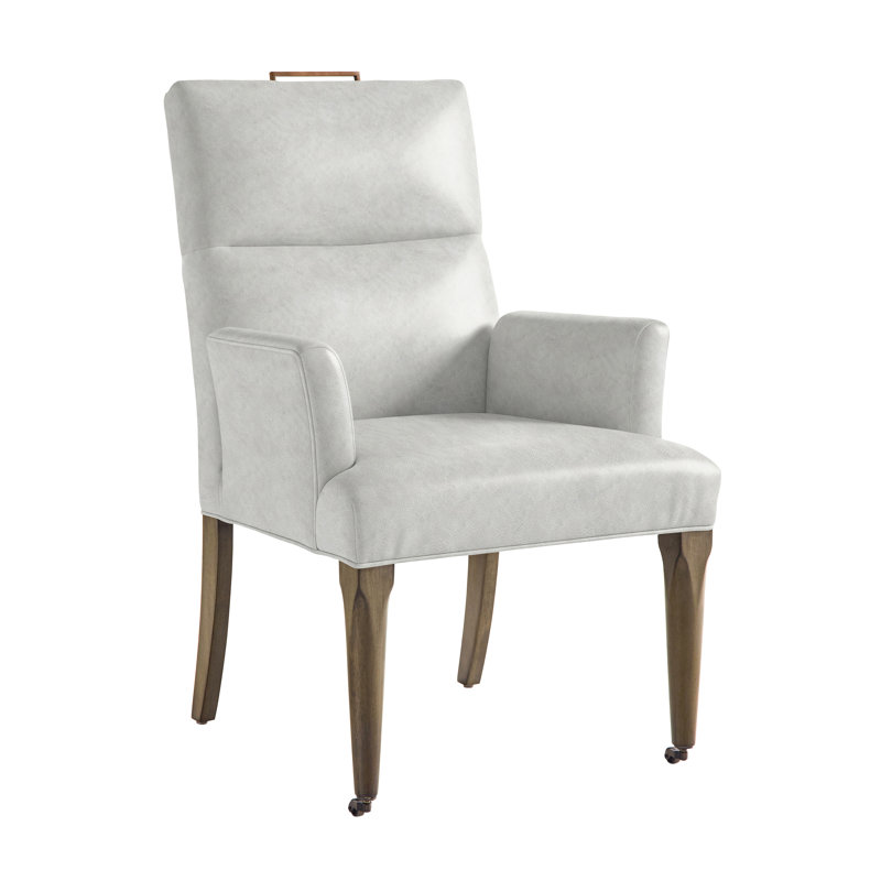 Thom Filicia Home Fabric Tight Back Arm Chair with Wheel, Hampton, Saloon Dove Gray