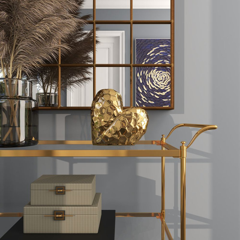 Almera Abstract Figurines & Sculptures, Gold, 7.75" H x 4.05" W x 7.95" D