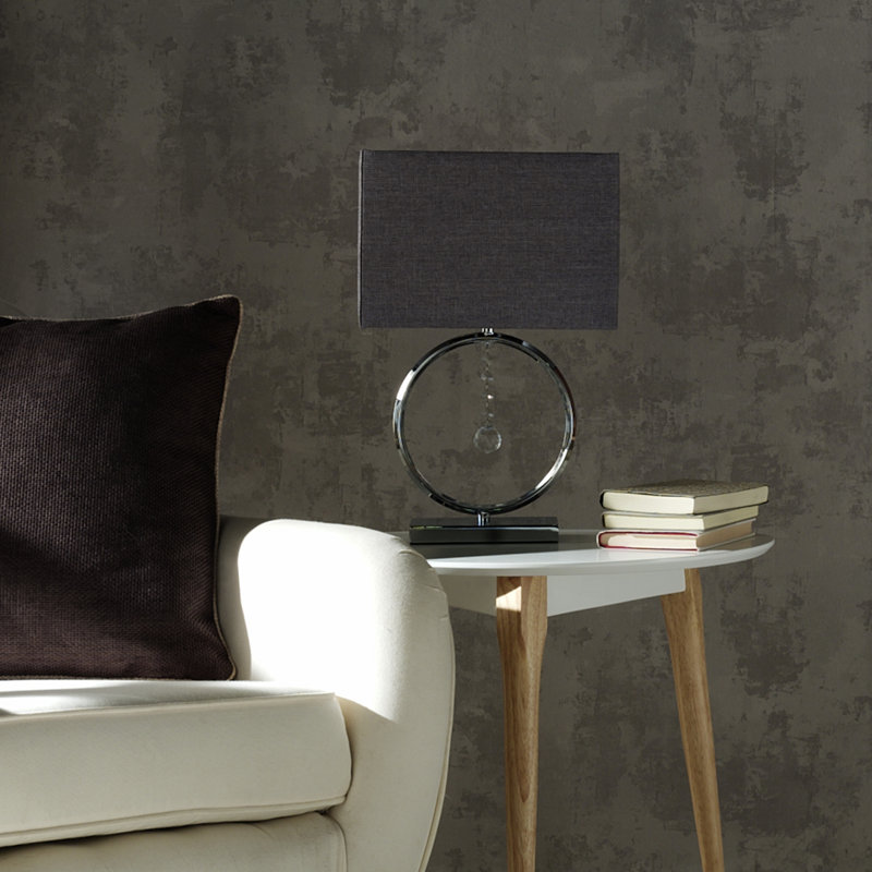 Wynne Metal Table Lamp, Chrome/Grey