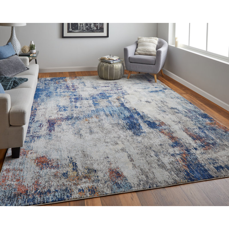 Groh Pappalardo Abstract Contemporary Area Rug, Multi/Ivory, Rectangle 6'7" x 9'6"