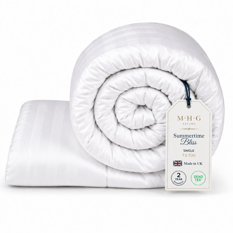 MHG Living Summer Microfibre Duvet 7.5 Tog with Breathable Hypoallergenic Hollowfibre Filling Cooling- Single/Double/King/Super King