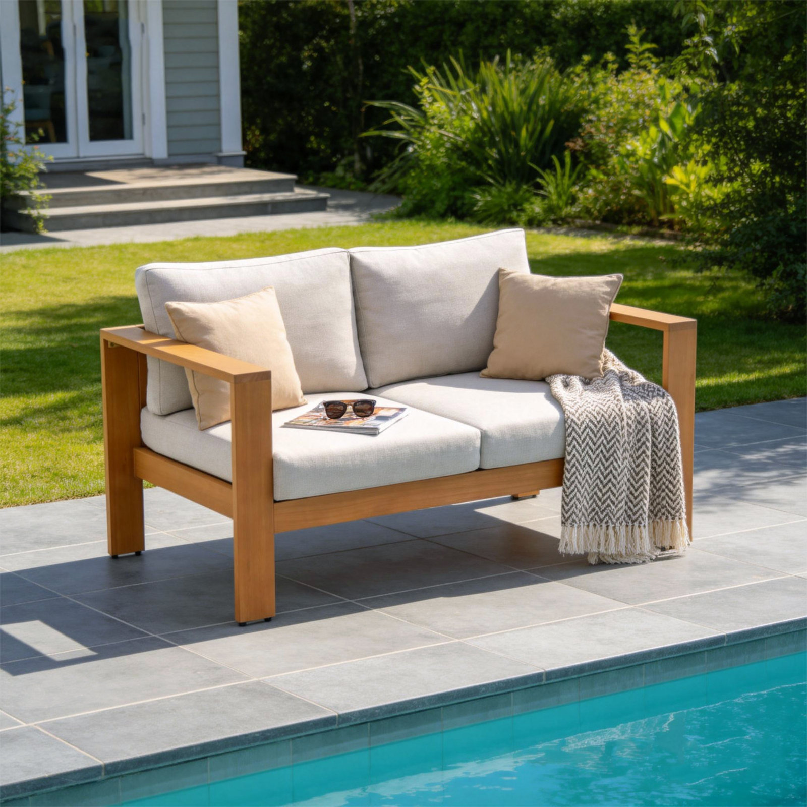 Naylor 55" Eucalyptus Patio Loveseat