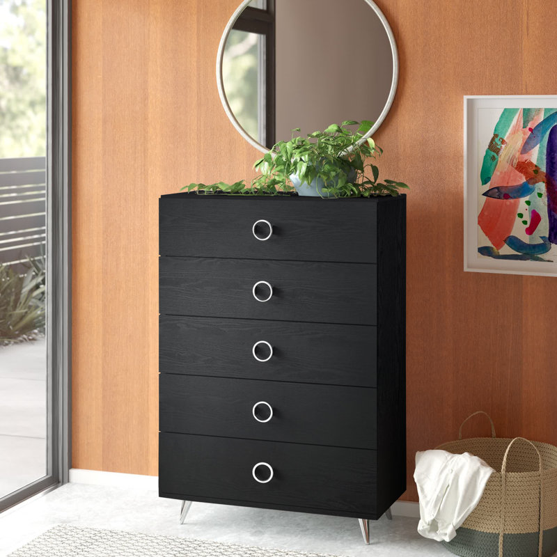 Cean 5-Drawer Rectangular Chest, Espresso