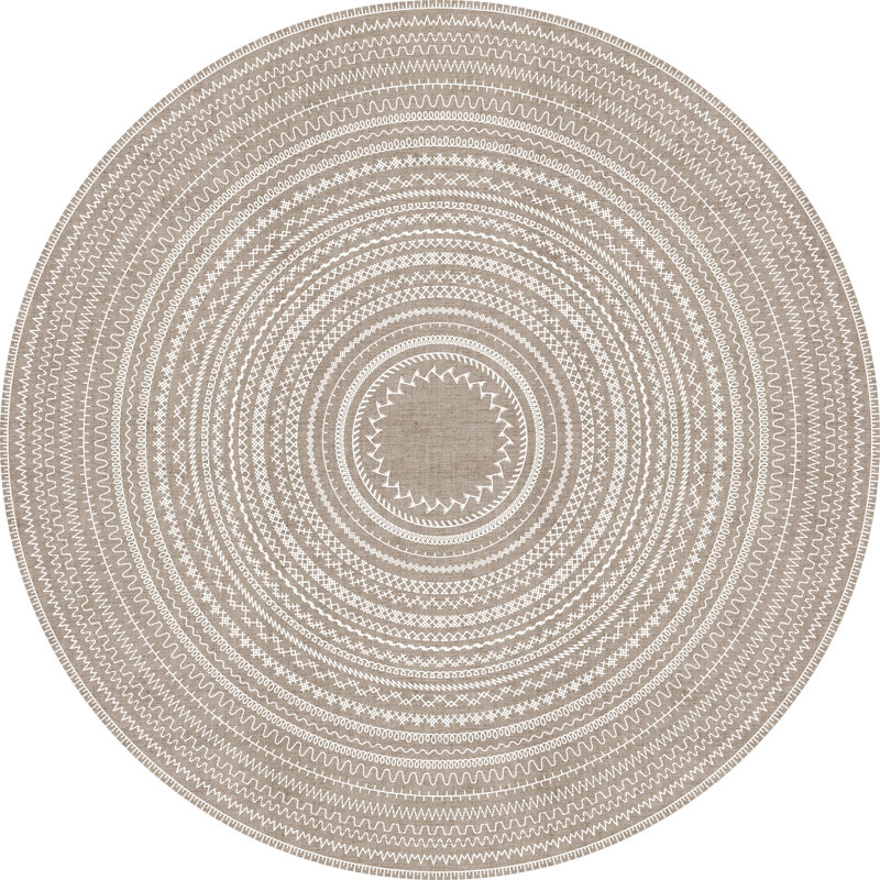Bursten Round Vinyl Area Rug, Round 200cm