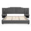 Très grande base de lit tapissier en velours avec boutons à rayures verticales, lit plateforme avec tête de lit et table de chevet, gris-1558499326-1558499322