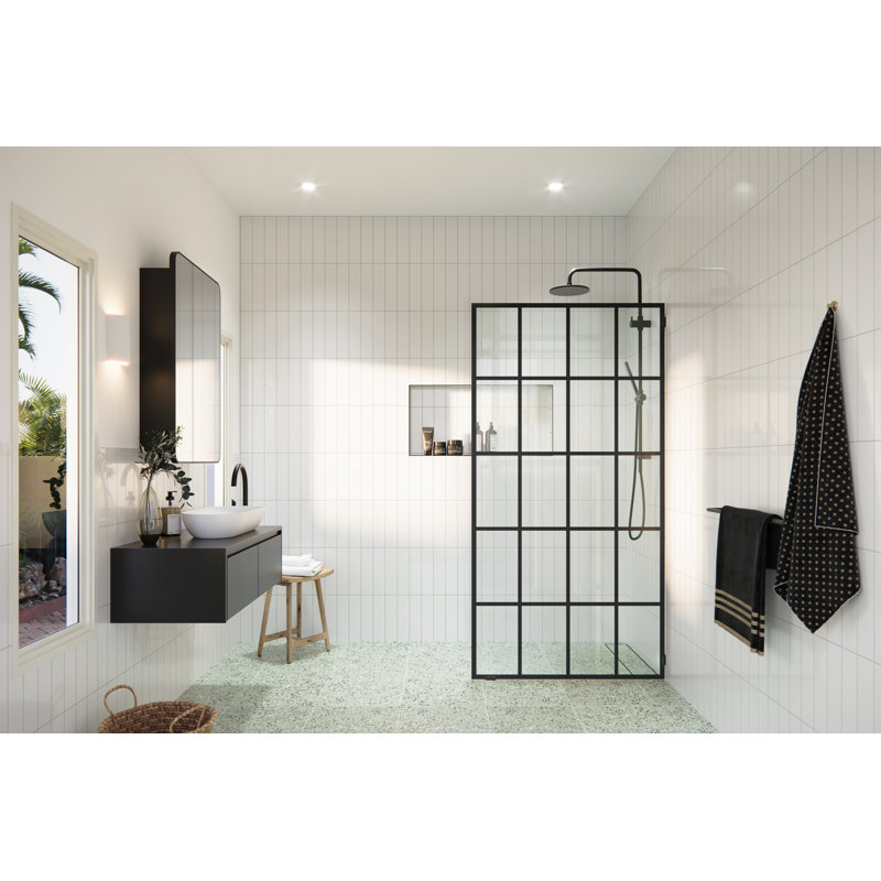 Esprit 40 in. x 78 in. French Monture Single Fixed Shower Panel