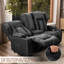 Causeuse de cinéma en faux cuir 66,9 po de largeur avec porte-gobelet-1458990988