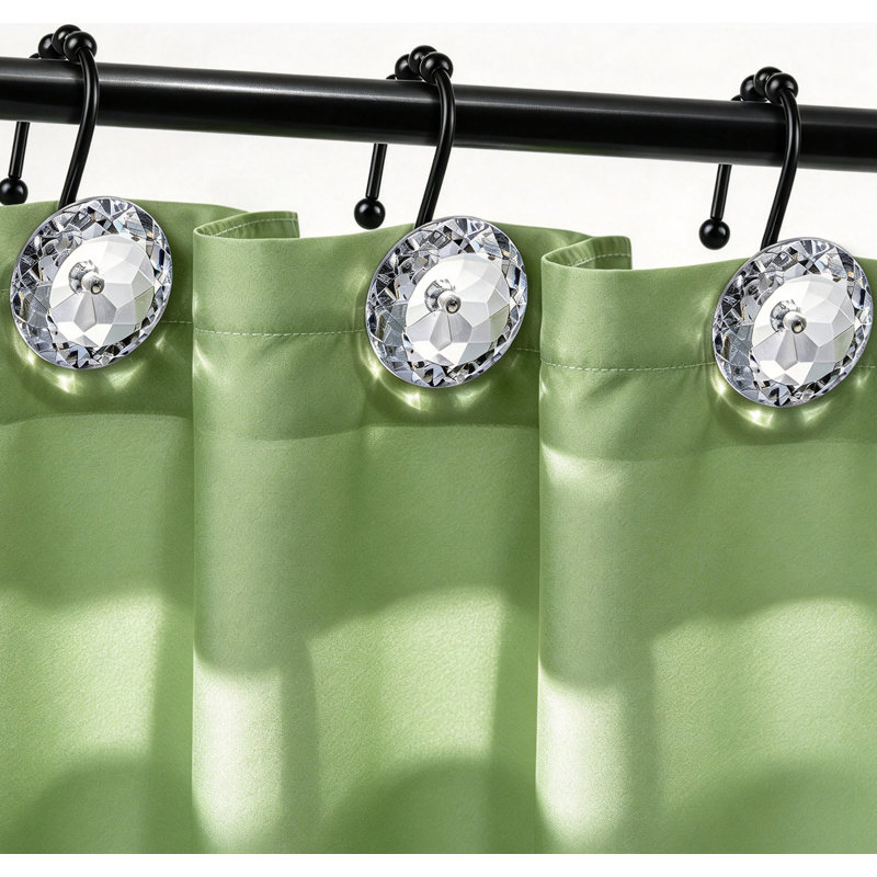 12PCS Shower Curtain Hooks Rings   for shower curtains. Suitable for bathroom, kitchen, bedroom, office and garden to hang towels, kitchen utensils, clothes
