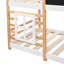 Lit superposé simple multifonctionnel avec rangement, structure en bois, style maisonnette