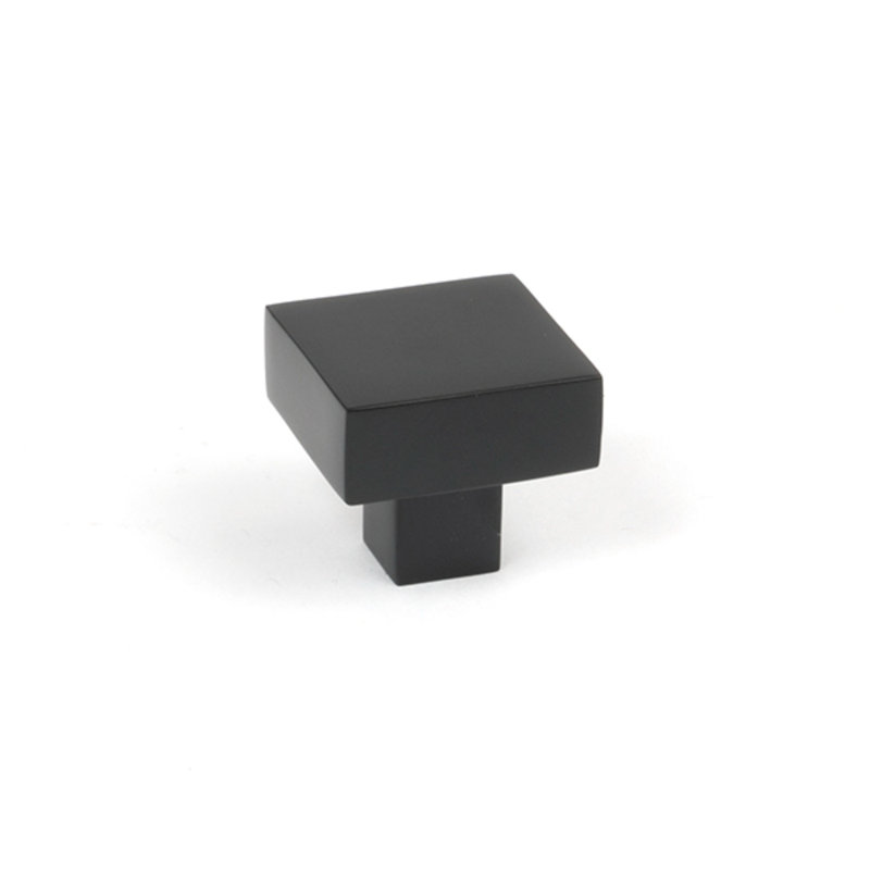Square Knob, 3 cm, Matt Black