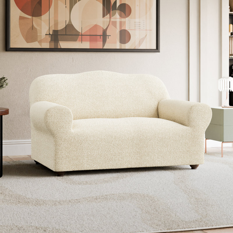 Housse extensible pour canapé causeuse - Style italien et qualité supérieure - Collection CottonRich, Crème