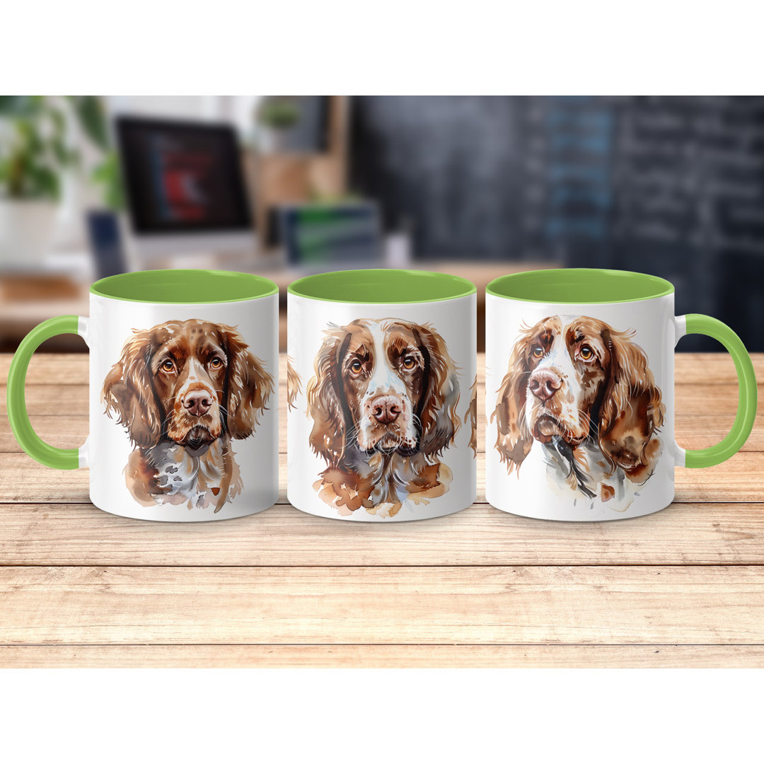 Watercolor Basset Hound Design 11oz Coffee Mug