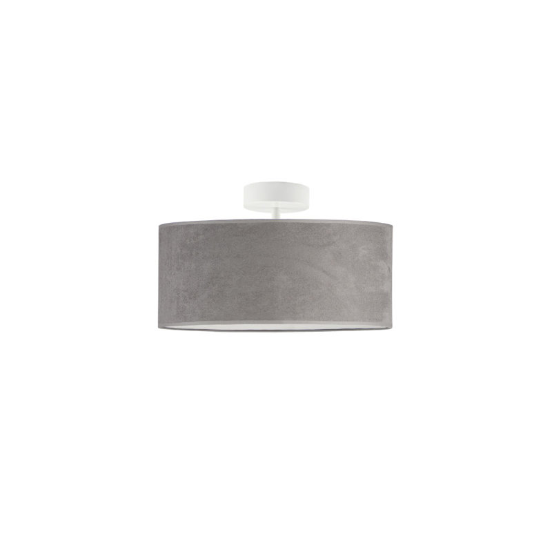 Vannatter Fabric Semi Flush Mount, White, Grey