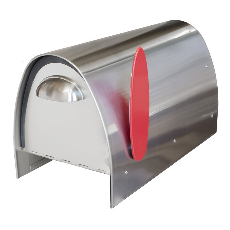 Medium Stainless Steel Modern Post Mounted Mailbox