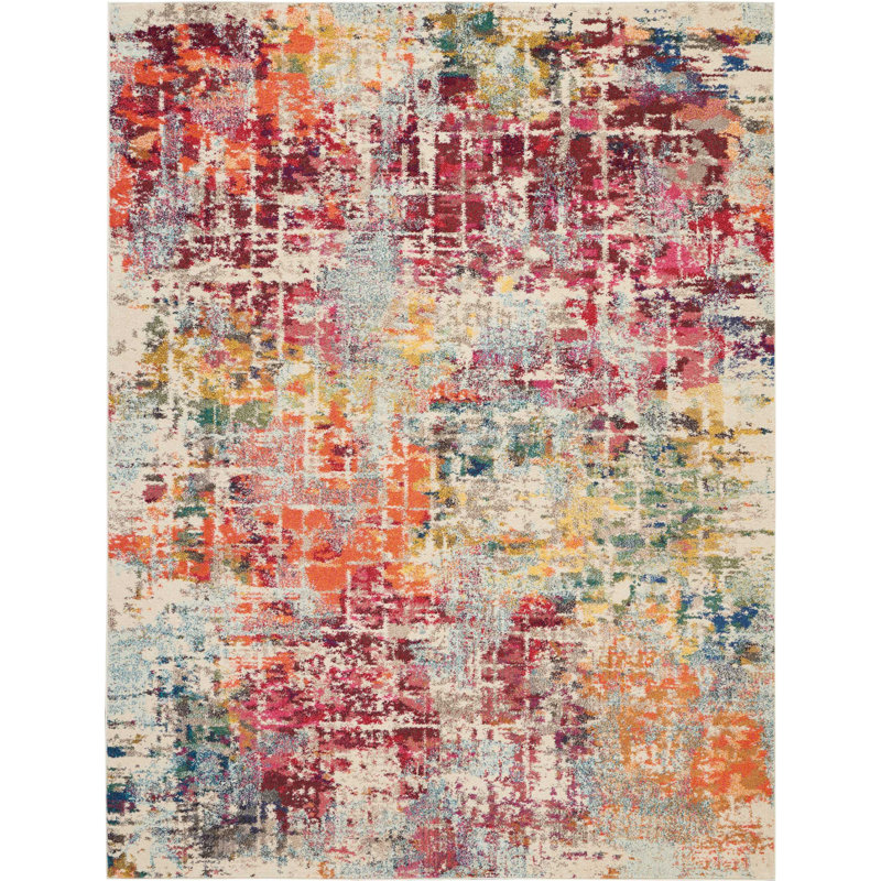Tapis contemporain contemporain rose, Rectangle 7 pi 10 po x 10 pi 6 po