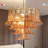 Artisanal Amber Glass Multi-Layer Pendant Light - Vintage Mid-Century Elegance With Golden Accents-1179176479-1179176475-1184757869
