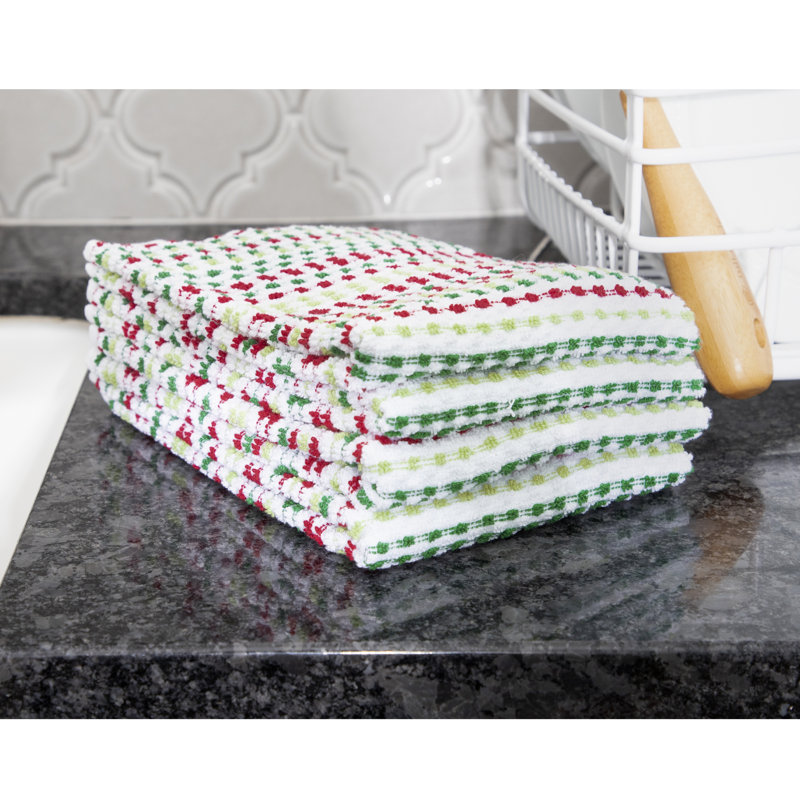 RITZ Cotton Pebble Bar Mop Towels, Holiday
