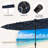 Wyarno 156'' x 79'' Rectangular Lighted Market Umbrella-98722842