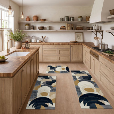 Tapis de cuisine géométriques abstraits et lavables antidérapants