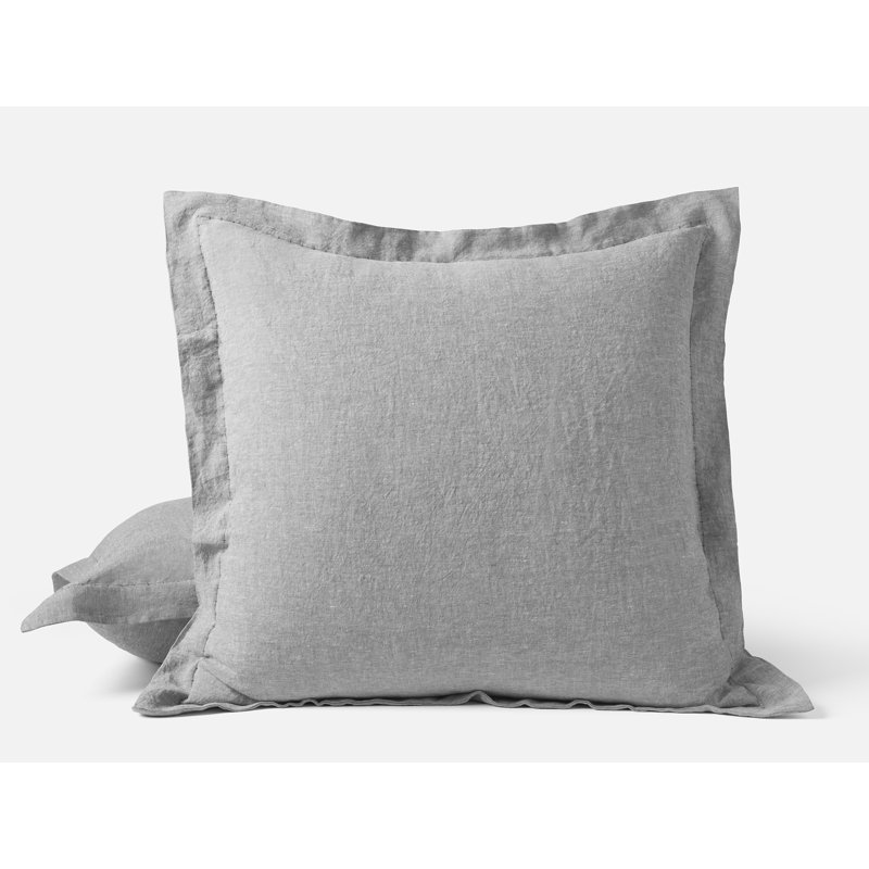 Coyuchi Organic Relaxed Linen Sham, Euro, Slate Chambray