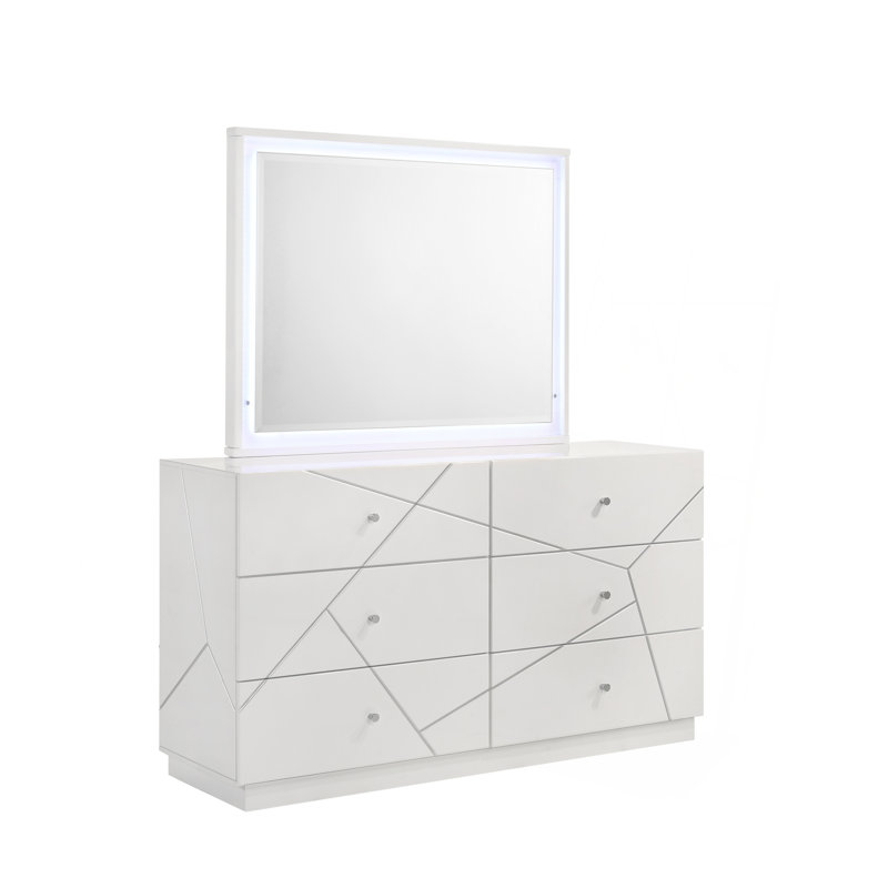 Miroir Manhattan - Cadre laqué avec éclairage à DEL intégré pour un look élégant et moderne (INCLUT LE MIROIR SEULEMENT)