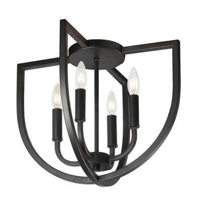 Pamela 4 Light Flush Mount - Matte Black