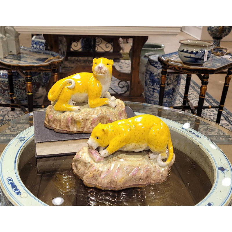 Porcelain Leopards Pair
