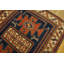 Antique Tribal Primitive Design Hand Knotted Wool Pile Blue Caucasian Rug