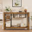 Console étroite de style industriel et champêtre, étagères de rangement ouvertes à plusieurs niveaux pour petits espaces-2010995837
