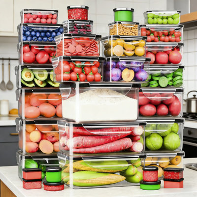 66-Piece Airtight Food Storage Container Set With Lids, BPA-Free Leakproof Plastic Kitchen Organizers, Microwave And Dishwasher Safe, Stackable For Refrigerator And Freezer