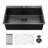 30-Inch Single Bowl Drop-In Kitchen Sink In 16-Gauge Stainless Steel With Gunmetal Black Finish