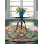 Tapis vert / bleu / rouge en laine crocheté à la main Porcelain Jar-85717465