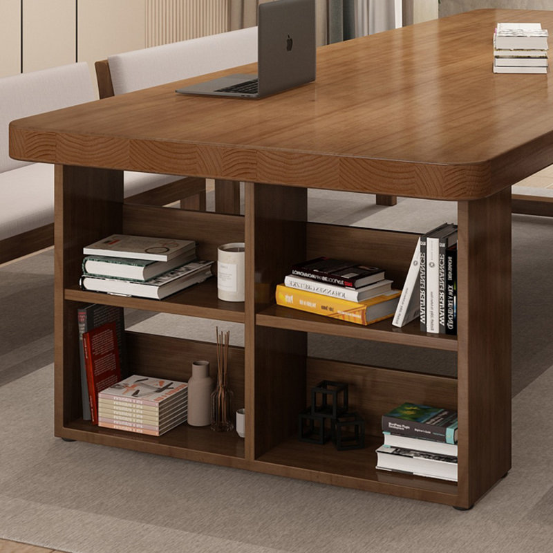 Bureau de direction rectangulaire en bois massif brun noisette, H 29,53 po x l 62,99 po x P 27,56 po
