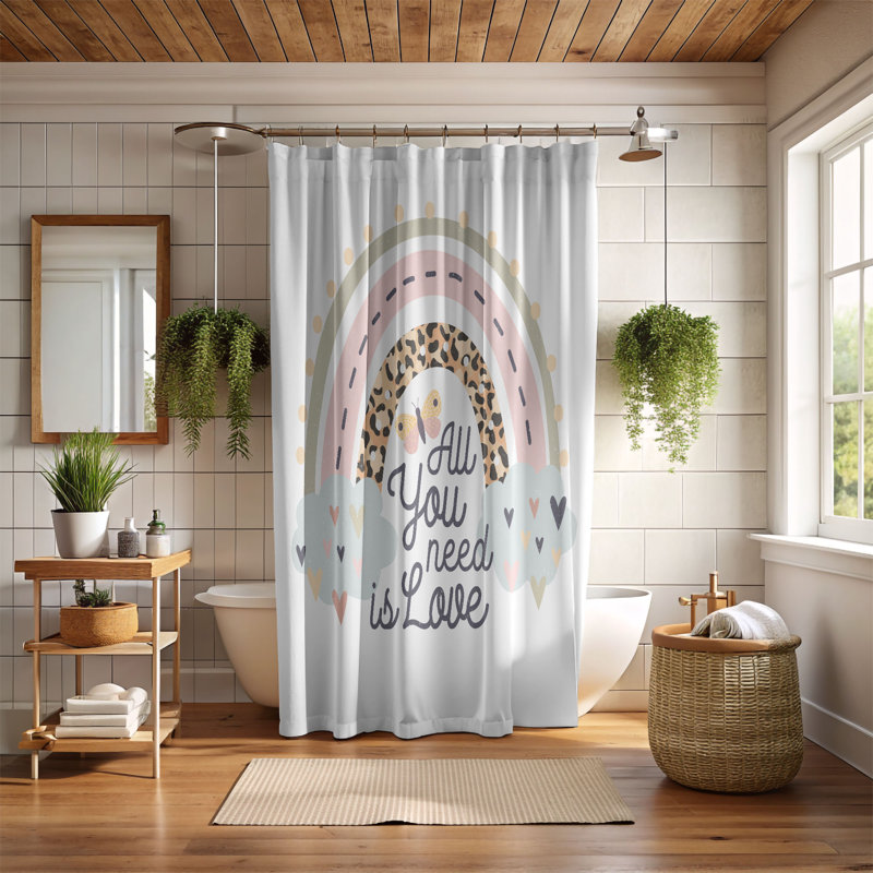 Rideau de douche standard 1 pièce Boho Life, H 74 po x l 71 po