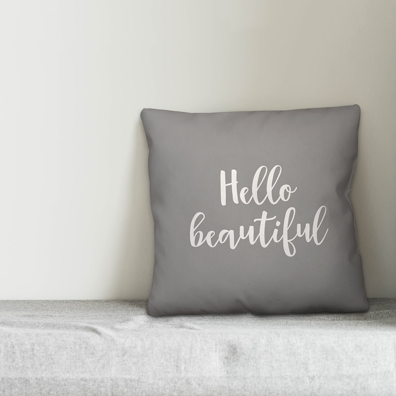  Coussin Hello Hello, Gris, Coussin et housse de coussin